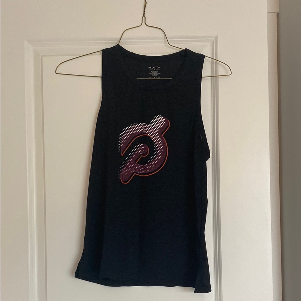 Peloton Black Sleeveless Top with Logo